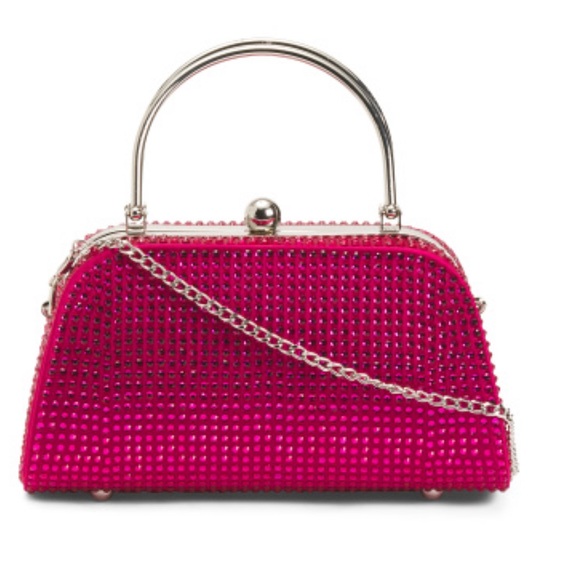 Nina Handbags - NWT Nina Fuchsia Clutch with Silver Chain